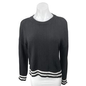 Intermix Women's Black Wool Cashmere Knit Long Sleeve Pullover Sweater Top Sz S